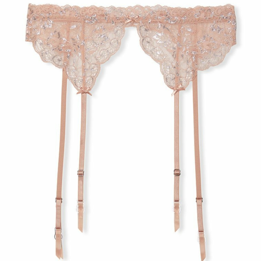 XS/S NWT Victoria's Secret Dream Angels Allure Shine Garter Belt Evening Blush